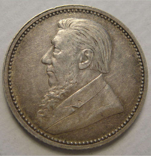 1895 Sixpence (6d) Paul Kruger Z.A.R.