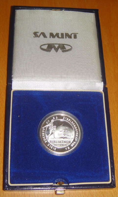 Bibliathon Bible Society of South Africa .999 pure silver medal (1494-1994)