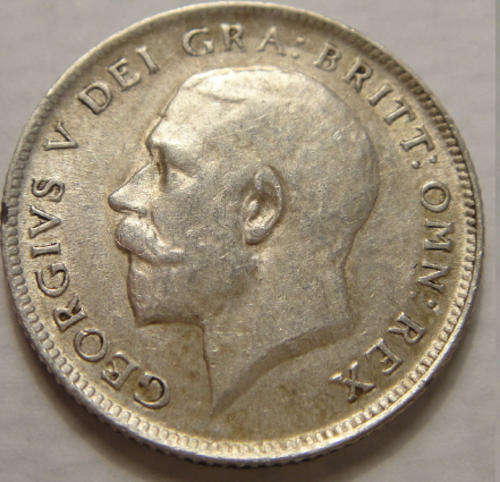 1918 Sixpence of King George V (almost uncirculated)