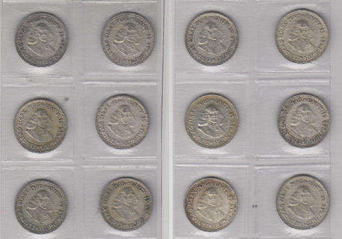 Twelve (12) SILVER Tickeys of 1961 (One bid takes whole collection)