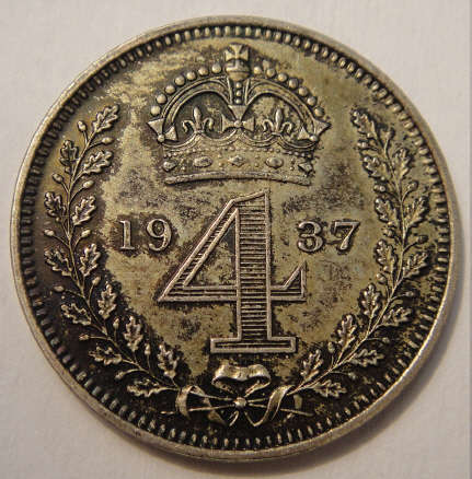Great Britain Silver Groat (4 Pence) of King George VI of 1937