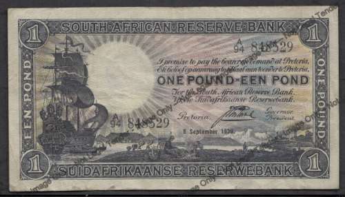 J. Postmus ONE POUND : 6 September 1939 (VG condition)