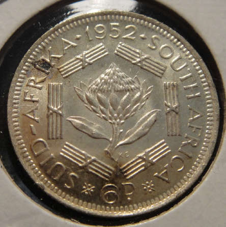 1952 Sixpence (6d) : Union of South Africa
