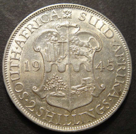 1945 Two-Shilling (2/-) : Union of South Africa