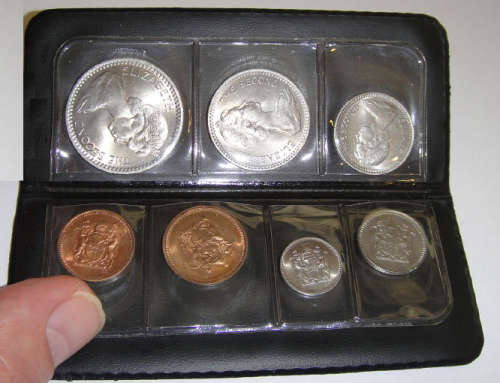 Uncirculated Coin Set of Rhodesia from the 1960s and 1970s