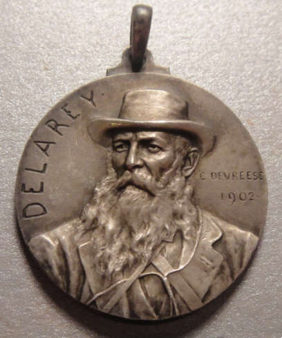 General J.H. de la Rey Uniface Silver Medal of 1902 by G. Devreese