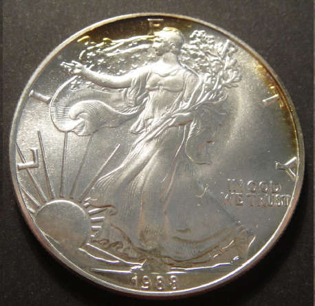 1988 American SILVER EAGLE (Mint State): USA One Ounce Fine Silver