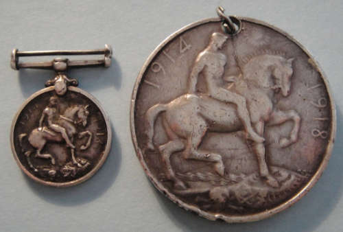 First World War (WWI) Silver Medal (P. Masinyenda 2/K A R) with Miniature