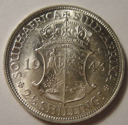 1943 Half-Crown (2/6-) : Union of South Africa