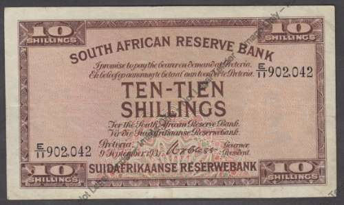 W.H. Clegg: Ten Shillings Note: 9 September 1931: E11 902,042