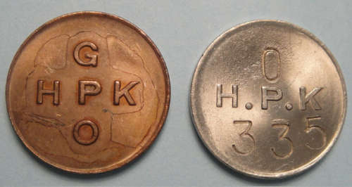 Two South African Post Office 5c Tokens