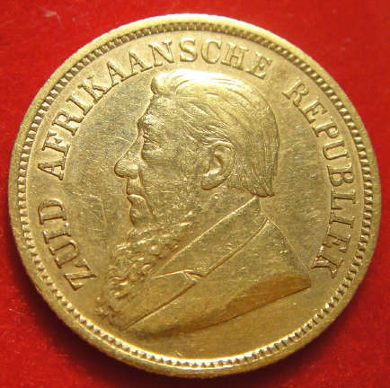 1895 GOLD Paul Kruger HALF-POND: Zuid-Afrikaansche Republiek