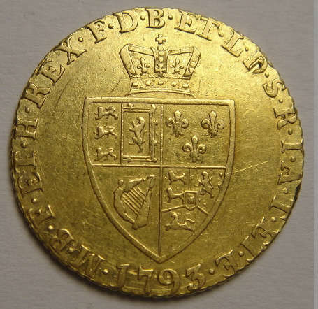 1793 GOLD Half Guinea of King George III of Great Britain
