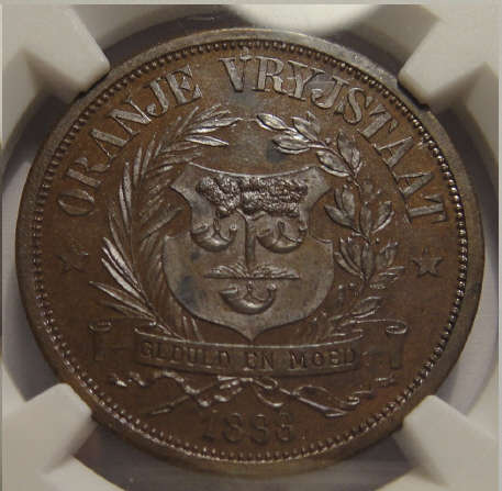 1888 Orange Free State Pattern Penny : NGC graded PF 63 (PROOF)