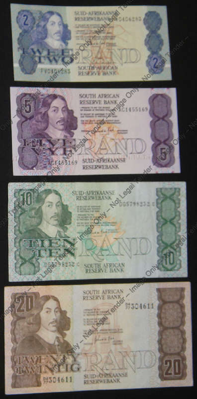 Jan van Riebeeck Bank Note Set of the 1980s (G de Kock)