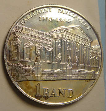 1985 Republic of South Africa Silver Rand : South African Parliament 1910-1985