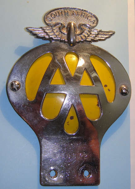 Automobile Association of South Africa : Chrome & Enamel AA Badge number B58872
