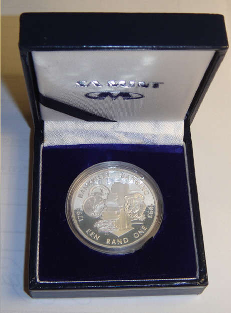 Republic of South Africa : Silver Proof Protea R1 : Banking in South Africa 1793-1993