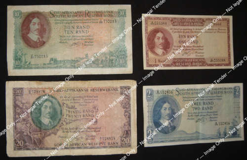 Complete Set of Bank Notes of 1962 (R1, R2, R10 & R20)