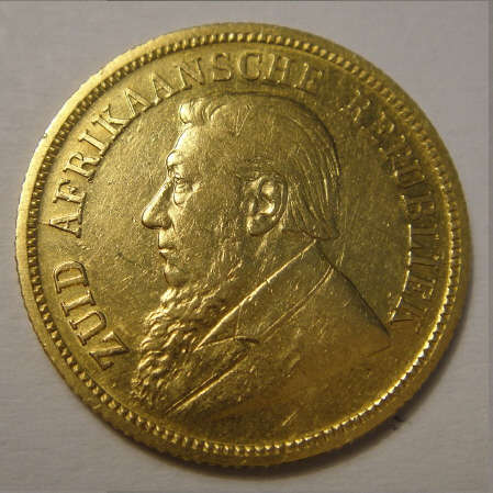 1894 GOLD HALF-POND Paul Kruger ZAR : Very Fine details