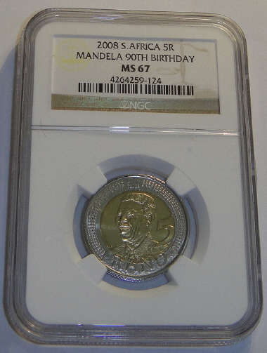 Nelson Mandela : 90th Birthday R5 of 2008 : NGC Graded MS67