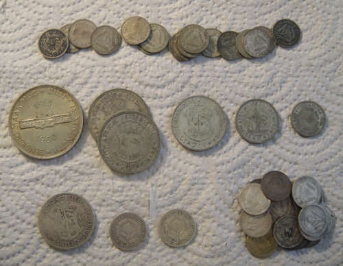 Lot of 51 old SILVER South African Coins