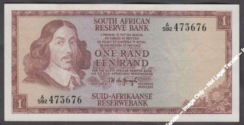 Republic of South Africa : One Rand of 1967 (Fourth R1 Series)