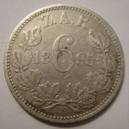 Paul Kruger ZAR Sixpence (6d) of 1895