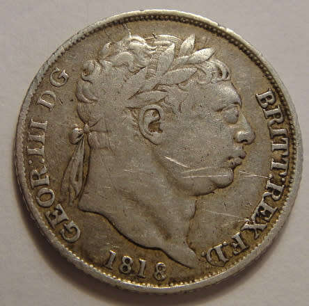 Great Britain : Silver Sixpence of King George III of 1818