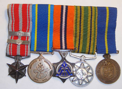 South African Police Miniature Group of Five Medals