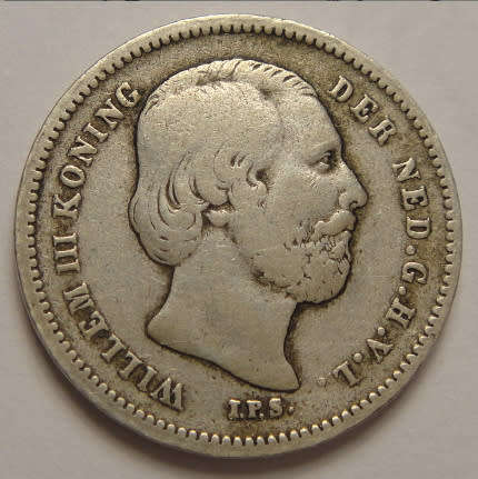 RARE : Netherlands 25c of 1887 (King Willem III) : Very High Catalogue Value