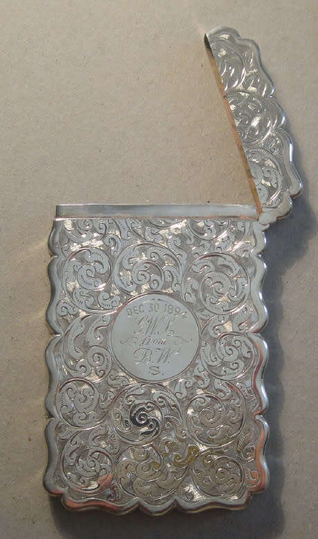 Sterling Silver Card Case by John Newton Mappin, Birmingham 1893