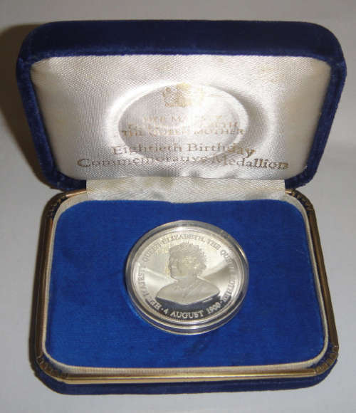 Sterling Silver Medal: Queen Elizabeth the Queen Mother 80th Birthday (1900-1980)