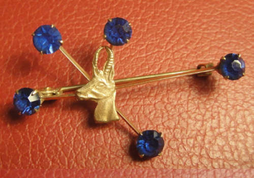 9ct GOLD Antique Springbuck Southern Cross Brooch valued at R2 400