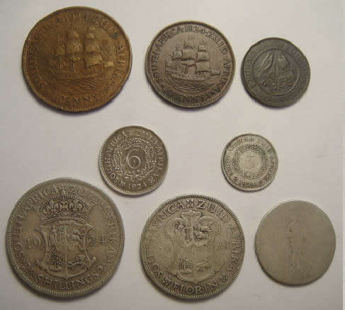 Union of South Africa : Silver & Copper Coin Set of 1924