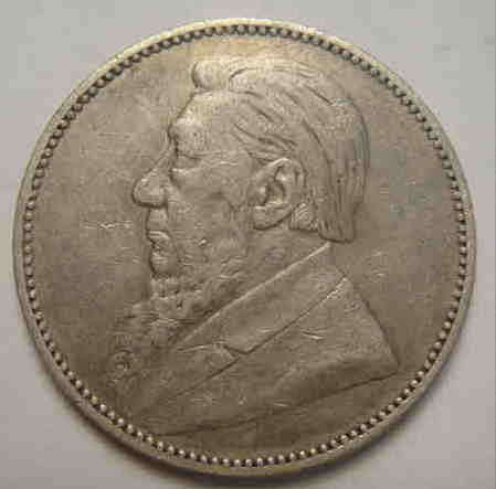 Paul Kruger ZAR : Silver Shilling of 1895