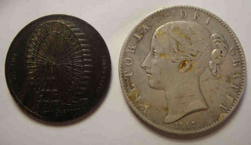 Great Britain : Victorian Medal of 1897 & Sterling Silver Crown of 1847