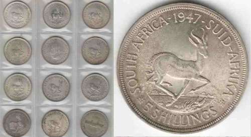 Union of South Africa : Silver Crown (5-Shillings) Collection 1947-1960