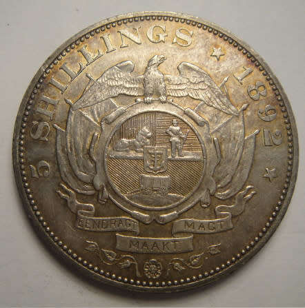 Paul Kruger Z.A.R. Single Shaft (SS) Crown (5-Shillings) of 1892