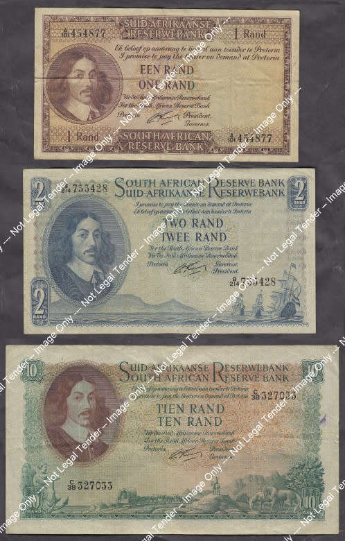 Rep. of South Africa: Set of Bank Notes from 1962  (our second RSA issues)
