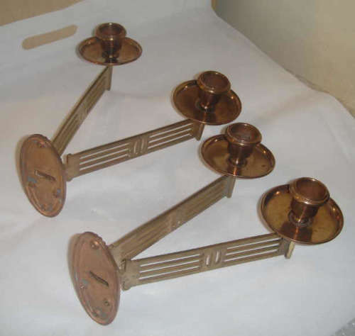 A pair of brass "Art Deco" Piano/Wall Sconces, circa 1910