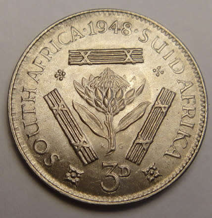 Union of South Africa : Three Pence (3d) of 1948