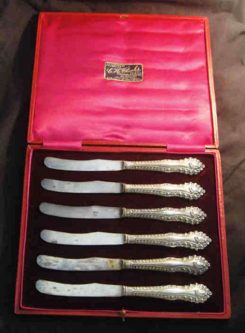 Sterling Silver Edwardian Table Knife Set : Charles William Fletcher  : Sheffield 1903