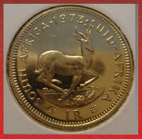 Republic of South Africa : 22ct GOLD R1 of 1973