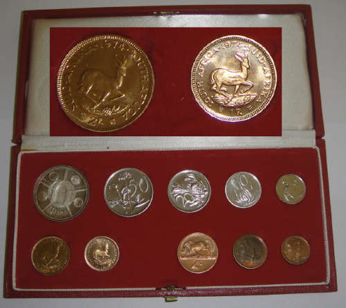 Republic of South Africa : Long Proof Set of 1974 (With GOLD R1 & R2)