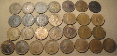 Union of South Africa : Farthing / Quarter Penny Collection from 1923 to 1960