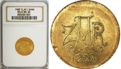 The Rare VELD POND of 1902: NGC graded MS 61 (Mint State)
