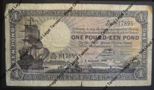 Union of South Africa : One Pound // Een Pond : 8 November 1940