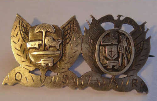 Boer War POW Trench Art Brooch : OVS / ZAR : D.M. van Zyl