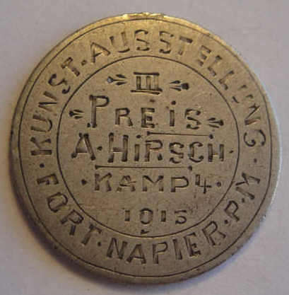 German WW1 Silver POW Trench Art Piece; Fort Napier (Pietermaritzburg) 1915